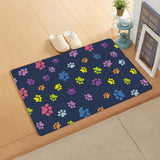 Blue Lovely Feet Leather Mat Soft Non-Slip Waterproof  Doormat - LeobonZone