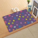 Purple Lovely Feet Leather Mat Soft Non-Slip Waterproof  Doormat