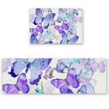 Hand painted Butterfly Right Angle Felt Doormat Two piece set - LeobonZone