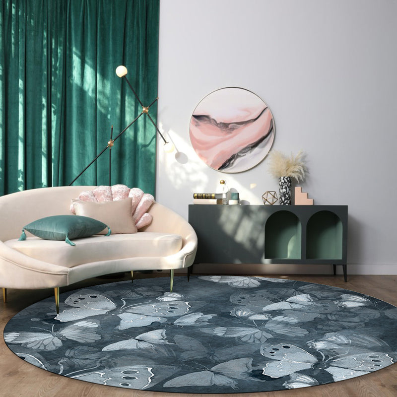 Hand painted Butterfly Circular Felt Rugs - LeobonZone