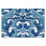 Japanese water wave Leather Mat Soft Non-Slip Waterproof  Doormat - LeobonZone