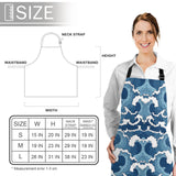 Japanese water wave Personalized Canvas Apron - LeobonZone