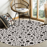 White dots Circular Felt Rugs - LeobonZone