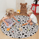 White dots Circular Felt Rugs - LeobonZone