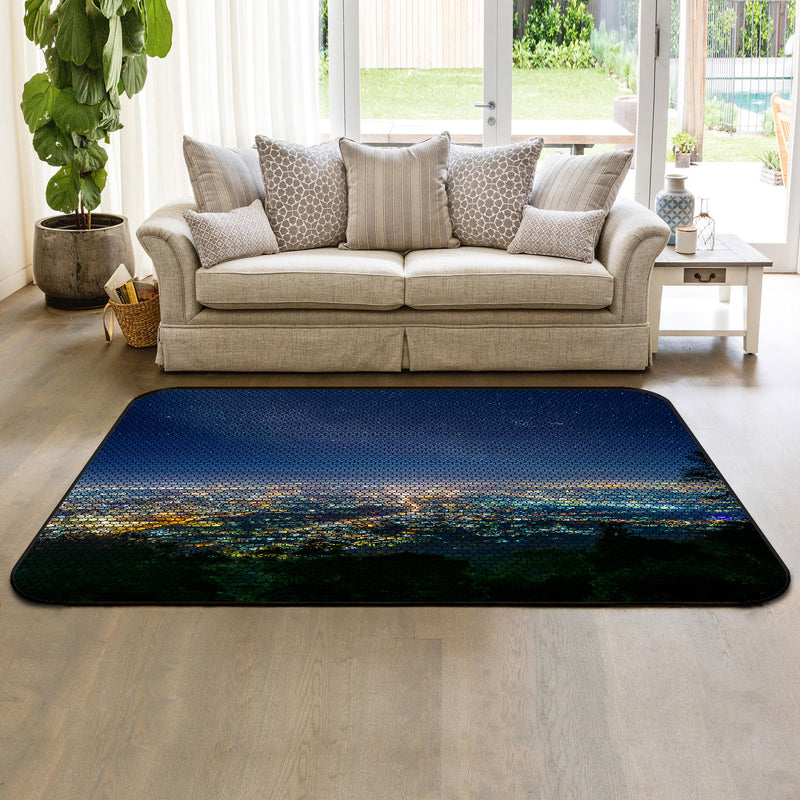City night scene Sponge Rillet Rubber Rugs - LeobonZone
