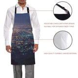 Black City Night Scene Personalized Canvas Apron - LeobonZone