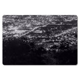 Black City night scene Leather Mat Soft Non-Slip Waterproof  Doormat - LeobonZone