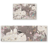 Flowers And Birds In China Right Angle Felt Doormat Two piece set - LeobonZone