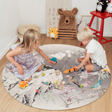 Flowers And Birds In China Circular Felt Rugs - LeobonZone