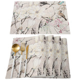Bird Painting In Chinese Style Personalized Table Placemats - LeobonZone