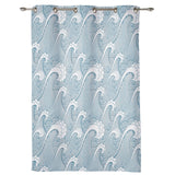 Japanese Water Wave Blackout Window Curtains - LeobonZone