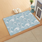Japanese Water Wave Leather Mat Soft Non-Slip Waterproof  Doormat