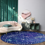 Beautiful Starry Sky Circular Felt Rugs - LeobonZone
