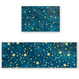 Bronze Beautiful Blue Stars Right Angle Felt Doormat Two piece set - LeobonZone