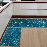 Bronze Beautiful Blue Stars Right Angle Felt Doormat Two piece set