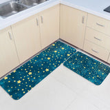 Bronze Beautiful Blue Stars Circular Angle Felt Carpets Two piece set - LeobonZone