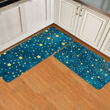 Bronze Beautiful Blue Stars Circular Angle Felt Carpets Two piece set