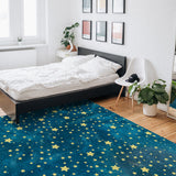 Bronze Beautiful Blue Stars Right Angle Felt Rugs - LeobonZone