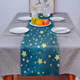 Right Angle Bronze Beautiful Blue Stars Rectangle Tablecloth - LeobonZone