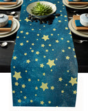 Bronze Beautiful Blue Stars Table Runner Place Mats