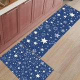 Beautiful Blue Stars Right Angle Felt Doormat Two piece set - LeobonZone