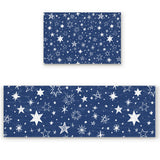 Beautiful Blue Stars Right Angle Felt Doormat Two piece set - LeobonZone