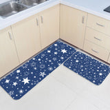 Beautiful Blue Stars Circular Angle Felt Carpets Two piece set - LeobonZone