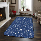 Beautiful Blue Stars Sponge Rillet Rubber Rugs - LeobonZone
