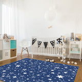 Beautiful Blue Stars Right Angle Felt Rugs - LeobonZone