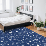 Beautiful Blue Stars Right Angle Felt Rugs - LeobonZone