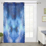Blue Mermaid Scales Blackout Window Curtains - LeobonZone