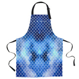 Blue Mermaid Scales Personalized Canvas Apron - LeobonZone