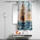 Oil Painting Pirate Ship Blackout Window Curtains - LeobonZone