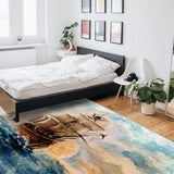 Oil Painting Pirate Ship Right Angle Felt Rugs - LeobonZone