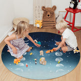 Romantic Starry Sky Circular Felt Rugs - LeobonZone