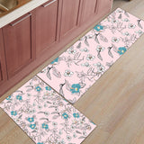 Pink Retro Flannel Right Angle Felt Doormat Two piece set - LeobonZone