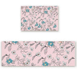 Pink Retro Flannel Right Angle Felt Doormat Two piece set - LeobonZone