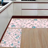 Pink Retro Flannel Right Angle Felt Doormat Two piece set - LeobonZone