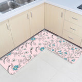 Pink Retro Flannel Circular Angle Felt Carpets Two piece set - LeobonZone