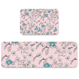 Pink Retro Flannel Circular Angle Felt Carpets Two piece set - LeobonZone
