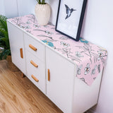 Pink Retro Flannel Table Runner Place Mats - LeobonZone