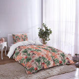 Pink Flowers comforter sets pillowcase - LeobonZone