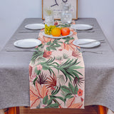 Pink Flowers Right Angle Side Rectangle Tablecloth - LeobonZone