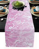 Pink Gradual Lace Right Angle Side Rectangle Tablecloth - LeobonZone