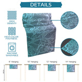 Turquoise Gradual Lace Right Angle Side Rectangle Tablecloth - LeobonZone