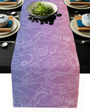 Orange Gradual Lace Right Angle Side Rectangle table runner