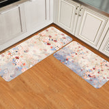 Beautiful Flowers Circular Angle Felt Carpets Two piece set