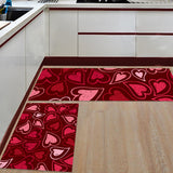 Lovely Love Heart Right Angle Felt Doormat Two piece set