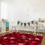 Lovely Love Heart Right Angle Felt Rugs