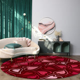 Lovely Love Heart Circular Felt Rugs - LeobonZone